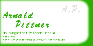 arnold pittner business card